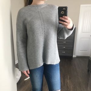 Grey open back sweater